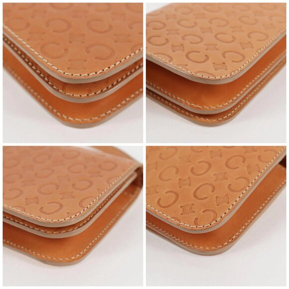CELINE C Macadam Canvas Accessory Pouch Beige Gold Auth yk18393V - Picture 14 of 16